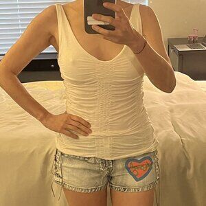 stretch white top super sexy